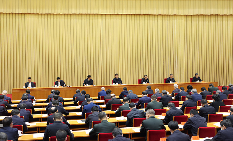 12月3日至4日,全国宗教工作会议在北京召开。中共中央总书记、国家主席、中央军委主席习近平出席会议并发表重要讲话。李克强、栗战书、汪洋、王沪宁、赵乐际、韩正出席会议。新华社记者 丁海涛 摄