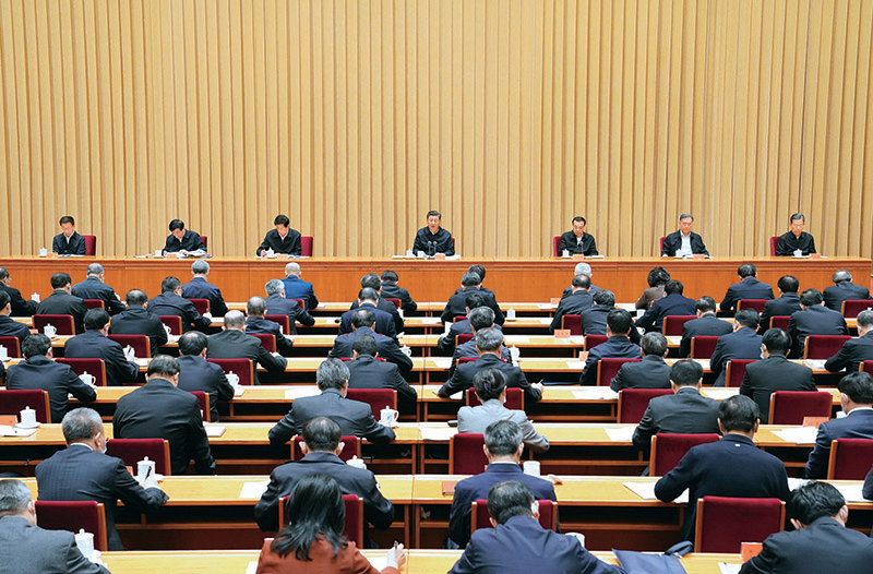 2020年11月16日至17日,中央全面依法治国工作会议在北京召开。中共中央总书记、国家主席、中央军委主席习近平出席会议并发表重要讲话。 新华社记者 饶爱民/摄